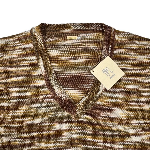 NWT Matta Merino Wool Sweater SZ M V-Neck Made In Peru Boho Cottage Cozy - Picture 5 of 12